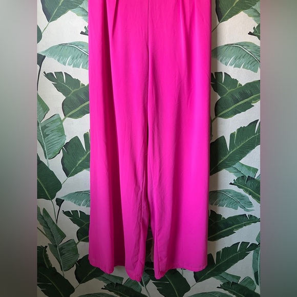 Miss Avenue Womens Pink Palazzo Pants Wide Leg Pants Hot Pink Small - Picture 5 of 9
